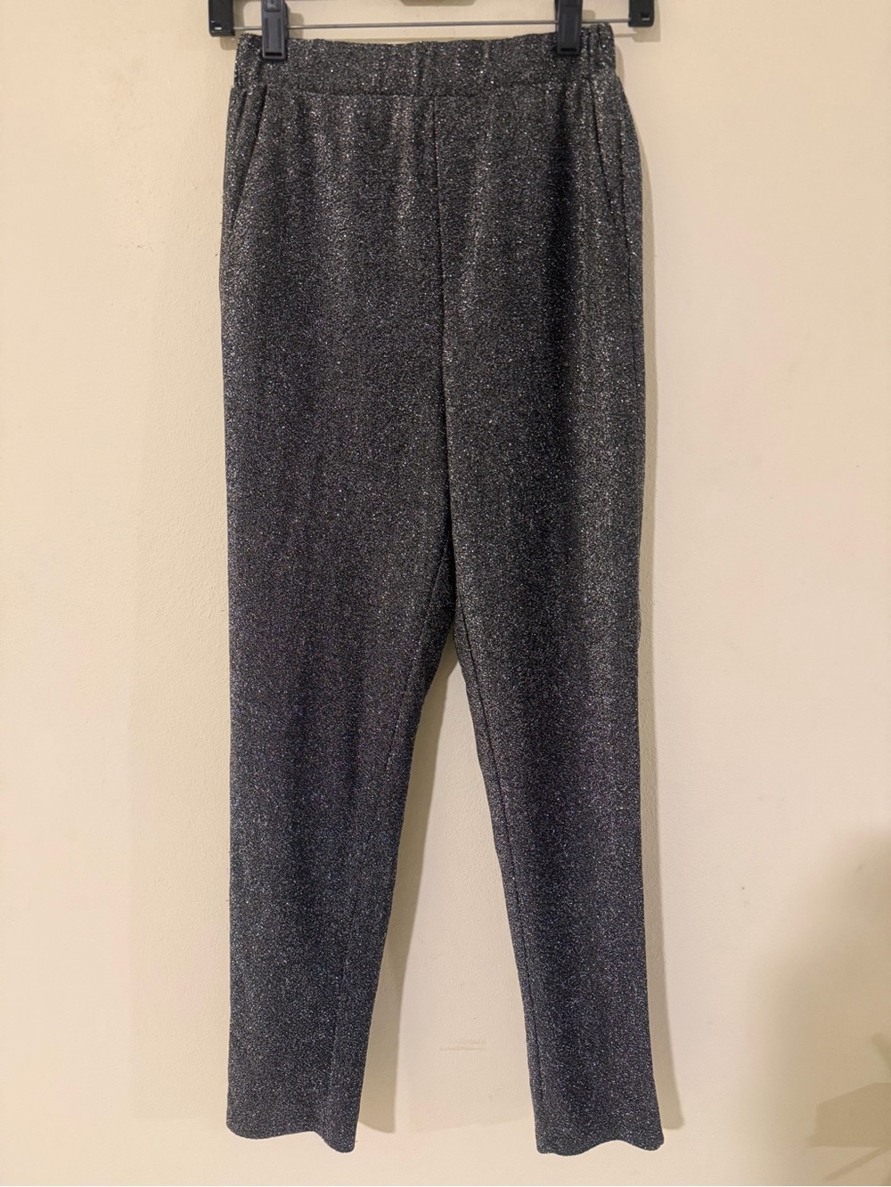 She + Sky Metallic Charcoal Straight Leg Pants